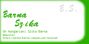 barna szika business card